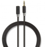 Nedis Stereo Audio Cable | 3.5 mm Male | 3.5 mm Female | Gold Plated | 3.00 m | Round | Anthracite | Box Nedis Stereo Audio Cable | 3.5 mm Male | 3.5 mm Female | Gold Plated | 3.00 m | Round | Anthracite | Box