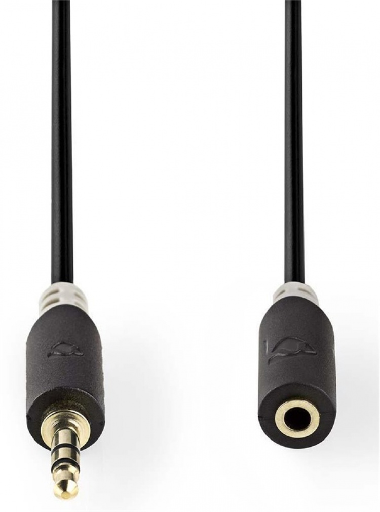 Nedis Stereo Audio Cable | 3.5 mm Male | 3.5 mm Female | Gold Plated | 3.00 m | Round | Anthracite | Box Nedis Stereo Audio Cable | 3.5 mm Male | 3.5 mm Female | Gold Plated | 3.00 m | Round | Anthracite | Box