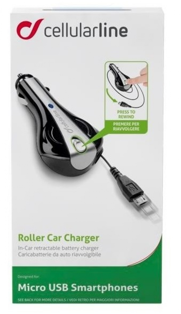 cellularline Car charger 12V microUSB with flexi cable cellularline Car charger 12V microUSB with flexi cable