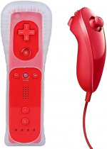 Remote Plus + Nunchuck compatible with Wii Wii U, Red