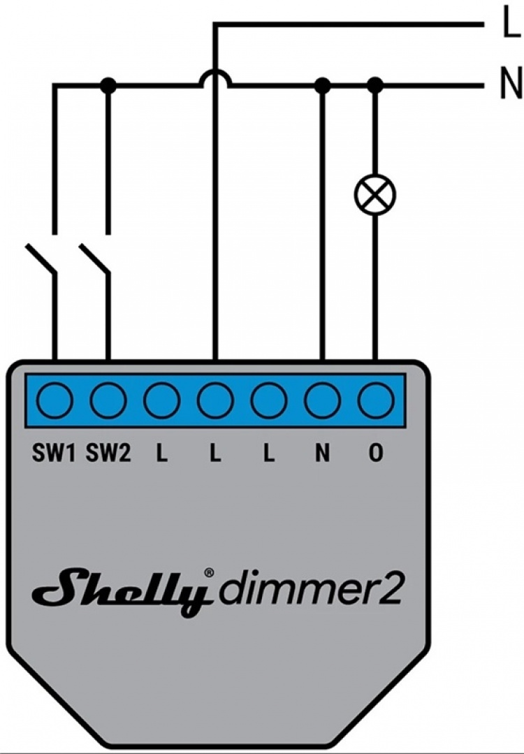 Shelly Dimmer 2 Kompakt infälld dimmer med WiFi och öppet API