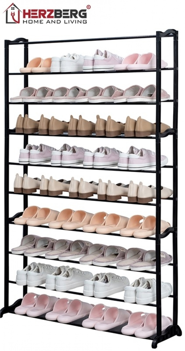 Herzberg Shoe storage for 45 shoes, Black