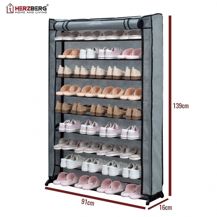 Herzberg Shoe storage for 45 shoes, Black