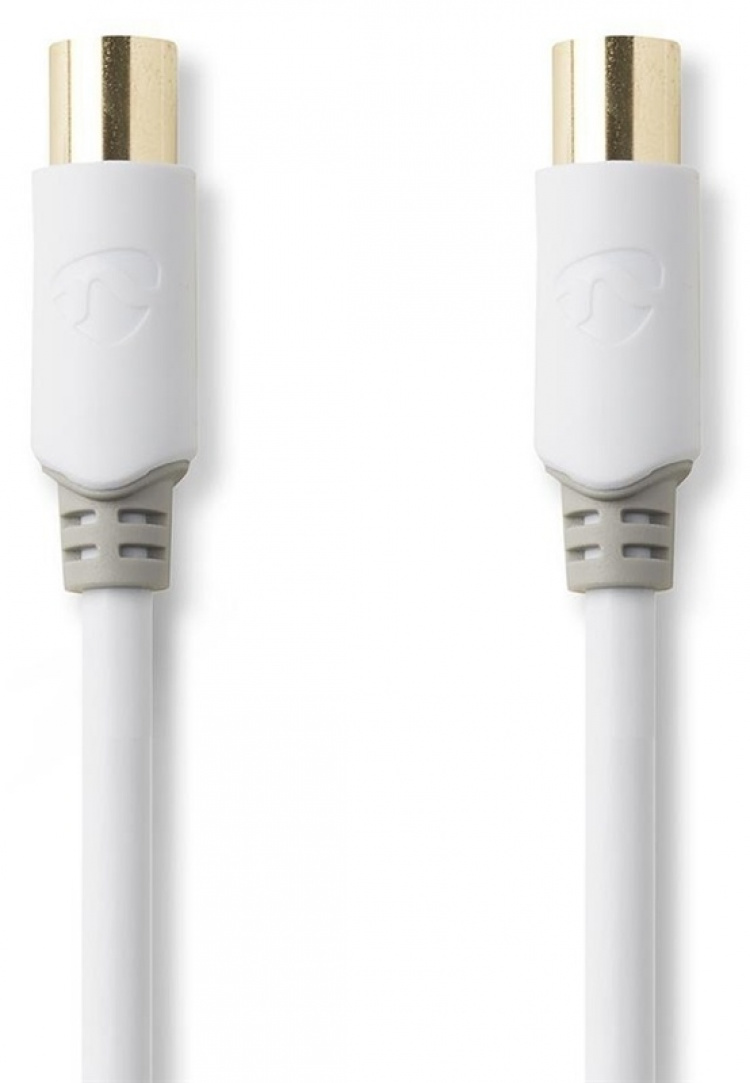 Nedis Coax Cable | IEC (Coax) Male | IEC (Coax) Female | Gold Plated | 100 dB | 75 Ohm | Double Shielded | 10.0 m | Round | PVC | White | Box