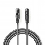 Nedis Balanced Audio Cable | XLR 3-Pin Male | XLR 3-Pin Female | Nickel Plated | 20.0 m | Round | PVC | Dark Grey | Gift Box