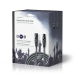 Nedis Balanced Audio Cable | XLR 3-Pin Male | XLR 3-Pin Female | Nickel Plated | 20.0 m | Round | PVC | Dark Grey | Gift Box