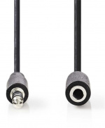Nedis Stereo Audio Cable | 3.5 mm Male | 3.5 mm Female | Nickel Plated | 2.00 m | Round | Black | Box Nedis Stereo Audio Cable | 3.5 mm Male | 3.5 mm Female | Nickel Plated | 2.00 m | Round | Black | Box