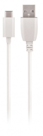 Maxlife USB fast charger + USB-C cable, white (2.1A)
