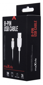 Maxlife Charging cable Lightning for fast charging (2A), 3m