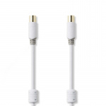 Nedis Coax Cable | IEC (Coax) Male | IEC (Coax) Female | Gold Plated | 100 dB | 75 Ohm | Double Shielded | 5.00 m | Round | PVC | White | Box Nedis Coax Cable | IEC (Coax) Male | IEC (Coax) Female | Gold Plated | 100 dB | 75 Ohm | Double Shielded | 5.00 m | Round | PVC | White | Box