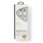 Nedis Coax Cable | IEC (Coax) Male | IEC (Coax) Female | Gold Plated | 100 dB | 75 Ohm | Double Shielded | 5.00 m | Round | PVC | White | Box Nedis Coax Cable | IEC (Coax) Male | IEC (Coax) Female | Gold Plated | 100 dB | 75 Ohm | Double Shielded | 5.00 m | Round | PVC | White | Box