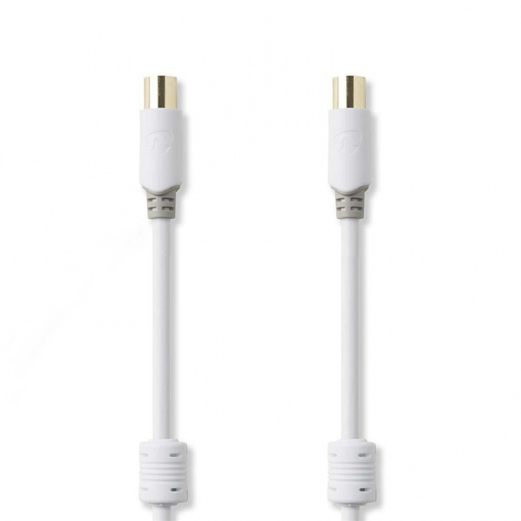 Nedis Coax Cable | IEC (Coax) Male | IEC (Coax) Female | Nickel Plated | 90 dB | 75 Ohm | Double Shielded | 10.0 m | Round | PVC | White | Envelope