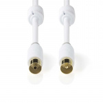 Nedis Coax Cable | IEC (Coax) Male | IEC (Coax) Female | Gold Plated | 100 dB | 75 Ohm | Double Shielded | 2.00 m | Round | PVC | White | Box