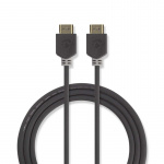 Nedis High Speed HDMI™ Cable with Ethernet | HDMI™ Connector | HDMI™ Connector | 4K@60Hz | ARC | 18 Gbps | 0.50 m | Round | PVC | Anthracite | Window Box