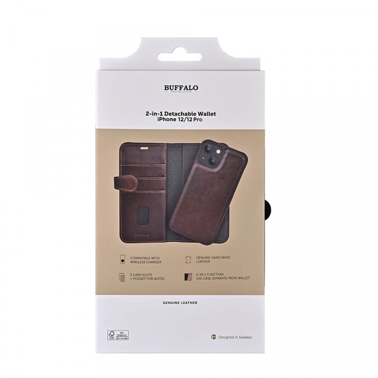 Buffalo Wallet Case Brown - iPhone 12 / 12 Pro