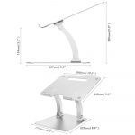 Desire2 Deskstand Dual Pivot Riser Adjustable Aluminum Silver