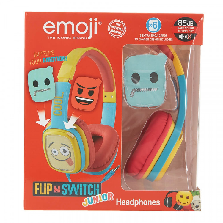 Emoji Headphone Flip\'N\'Switch Junior On-Ear Wired Blue 80dB