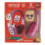 Emoji Headphone Flip\'N\'Switch Junior On-Ear Wired Pink 80dB