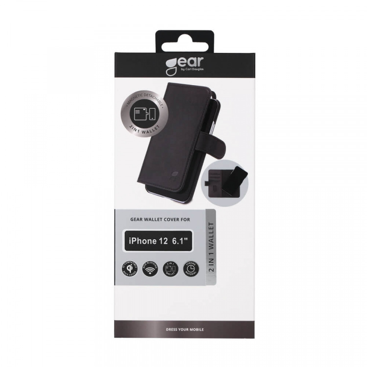 Gear Wallet Case 2in1 3 Card Black - iPhone 12/12 Pro Gear Wallet Case 2in1 3 Card Black - iPhone 12/12 Pro