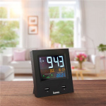 Hama Alarm Clock Dual-USB USB-charging Black Hama Alarm Clock Dual-USB USB-charging Black