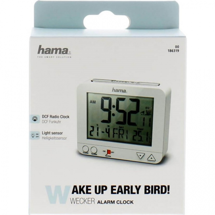 Hama Radio Controlled Alarm Clock RC550 White