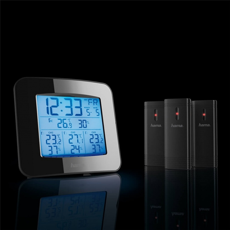 Hama Weatherstation EWS-Trio 3x Sensor Black Hama Weatherstation EWS-Trio 3x Sensor Black