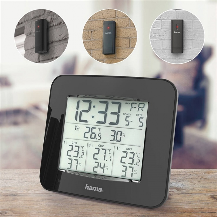 Hama Weatherstation EWS-Trio 3x Sensor Black Hama Weatherstation EWS-Trio 3x Sensor Black