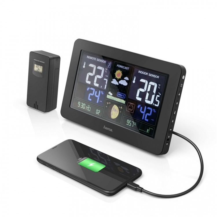 Hama Weather Station Premium Colour with USB-charging
