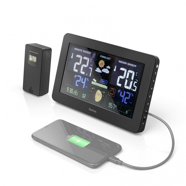 Hama Weather Station Premium Colour with USB-charging
