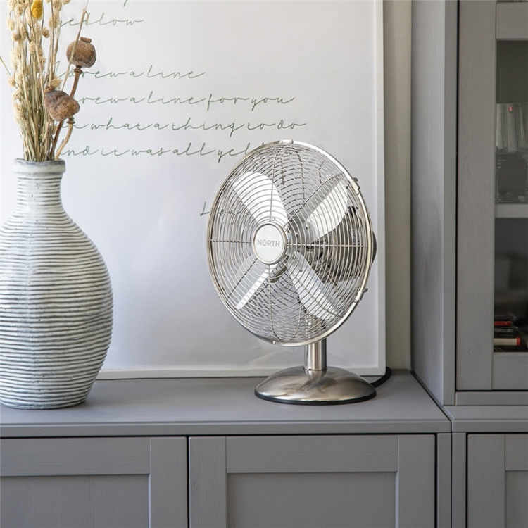 NORTH Desk Fan 30cm Satin Chrome NORTH Desk Fan 30cm Satin Chrome
