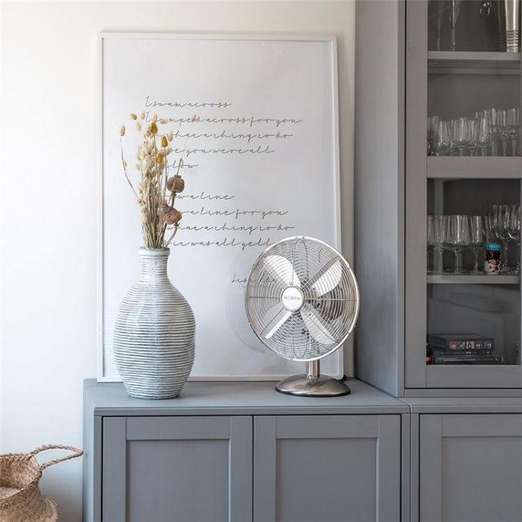 NORTH Desk Fan 30cm Satin Chrome NORTH Desk Fan 30cm Satin Chrome