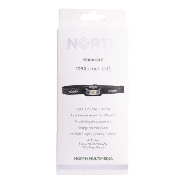 North Headlight Cree-Led (Xpg2) Sensor Control Black App. 75m