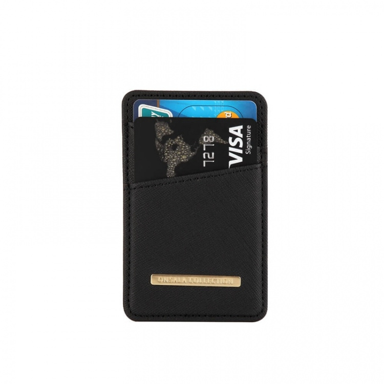 Onsala Cardholder Svart Saffiano Universal 2 Cardpockets