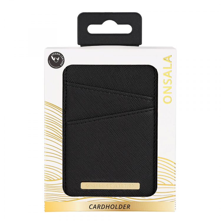 Onsala Cardholder Svart Saffiano Universal 2 Cardpockets