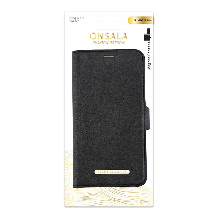 Onsala Wallet Case iPhone 12 Mini Midnight Black Onsala Wallet Case iPhone 12 Mini Midnight Black