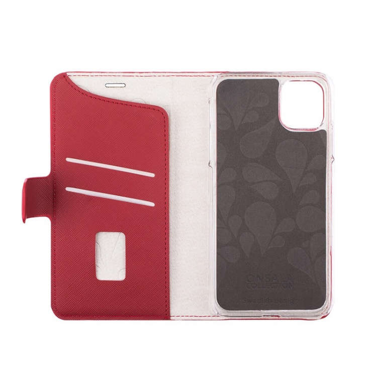 Onsala Wallet Case iPhone 12 Mini Saffiano Red Onsala Wallet Case iPhone 12 Mini Saffiano Red