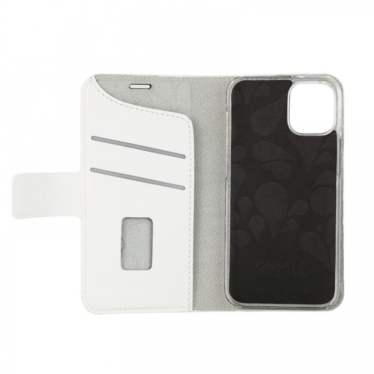 Onsala Wallet Case iPhone 12 Mini Saffiano White Onsala Wallet Case iPhone 12 Mini Saffiano White