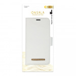 Onsala Wallet Case iPhone 12 Mini Saffiano White Onsala Wallet Case iPhone 12 Mini Saffiano White