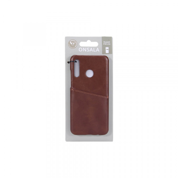 Onsala Mobilecover Brown Huawei P30 Lite Creditcard Pocket Onsala Mobilecover Brown Huawei P30 Lite Creditcard Pocket