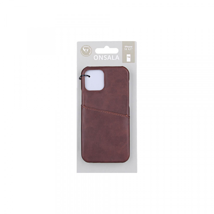 Onsala Mobile Cover Brown with Cardpocket iPhone 12 6,1