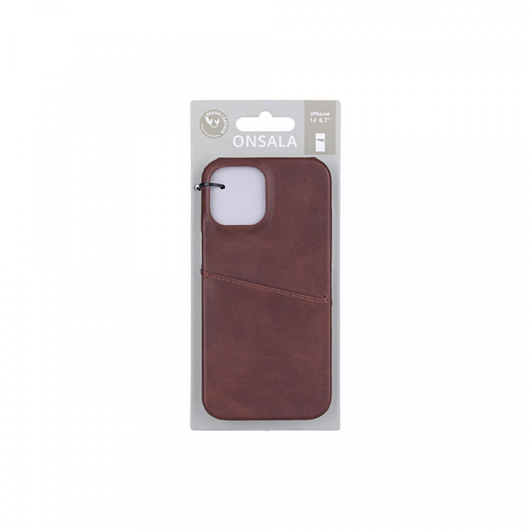 Onsala Mobile Cover Brown with Cardpocket iPhone 12 6,7 Onsala Mobile Cover Brown with Cardpocket iPhone 12 6,7