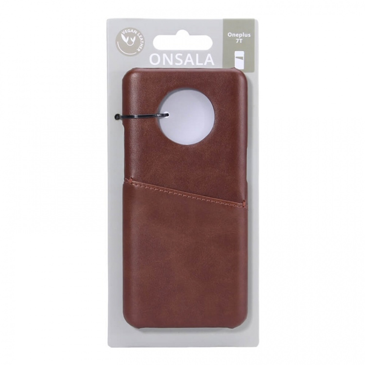 Onsala Mobilecover Brown Oneplus 7T Creditcard Pocket Onsala Mobilecover Brown Oneplus 7T Creditcard Pocket