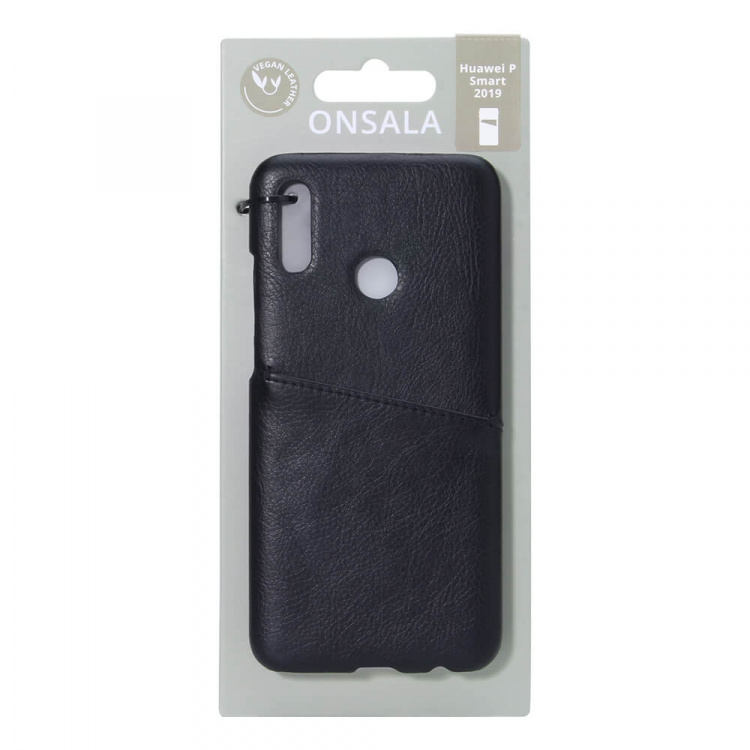 Onsala Mobile Cover Black with Cardpocket Huawei P Smart 2019 Onsala Mobile Cover Black with Cardpocket Huawei P Smart 2019