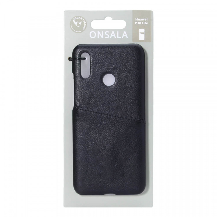Onsala Mobile Cover Black with Cardpocket Huawei P30 Lite