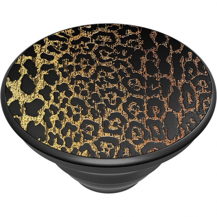 PopSockets Embossed Metal Leopard Removable Grip with Standfunction LUXE