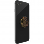 PopSockets Embossed Metal Leopard Removable Grip with Standfunction LUXE