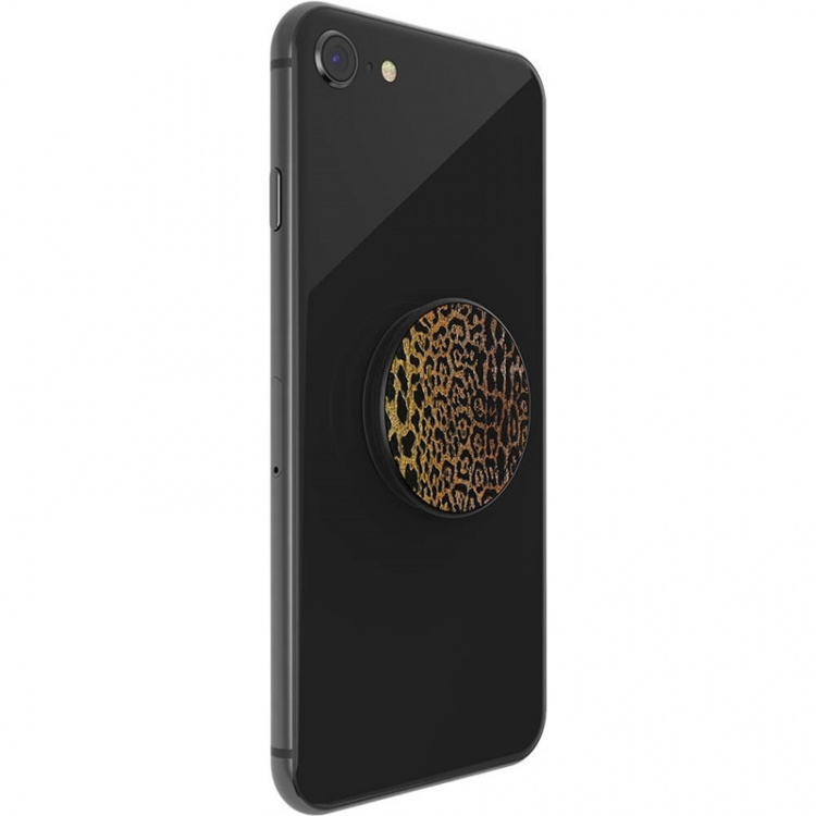 PopSockets Embossed Metal Leopard Removable Grip with Standfunction LUXE