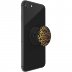 PopSockets Embossed Metal Leopard Removable Grip with Standfunction LUXE
