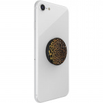 PopSockets Embossed Metal Leopard Removable Grip with Standfunction LUXE