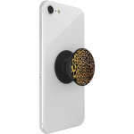 PopSockets Embossed Metal Leopard Removable Grip with Standfunction LUXE